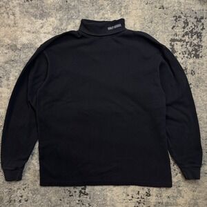 Vintage Harley-Davidson Mock Turtleneck Women's M Black Embroidered Gray Logo